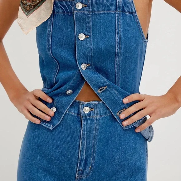 Free People Hazel Jumpsuit NWOT Sz M – Retro-Silhouette Romper - MSRP $148 - Picture 3 of 5